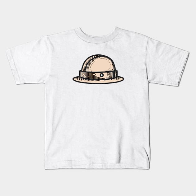 Line art of a Bowler hat Kids T-Shirt by design/you/love